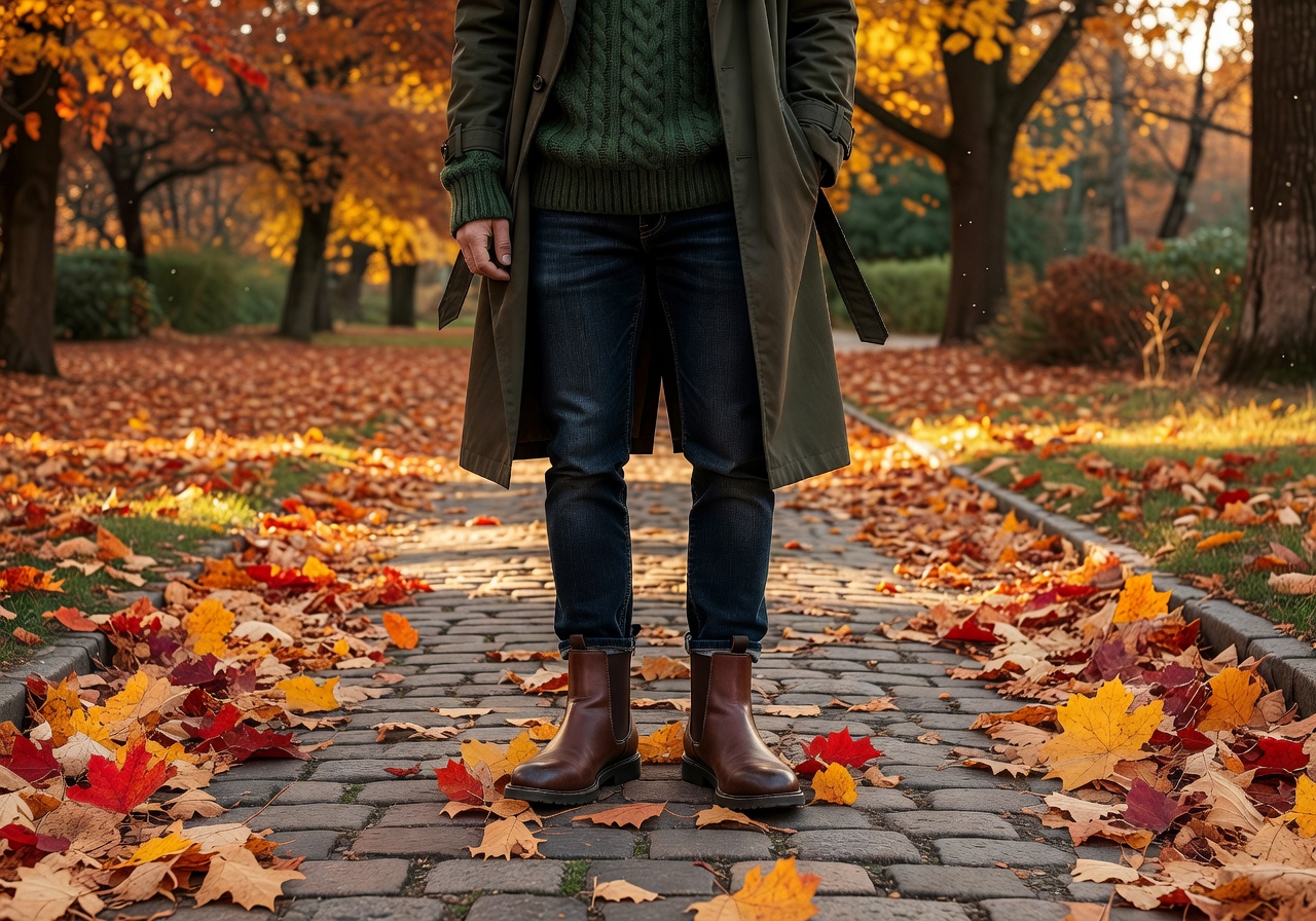 Chelsea boot styled for autumn outfit