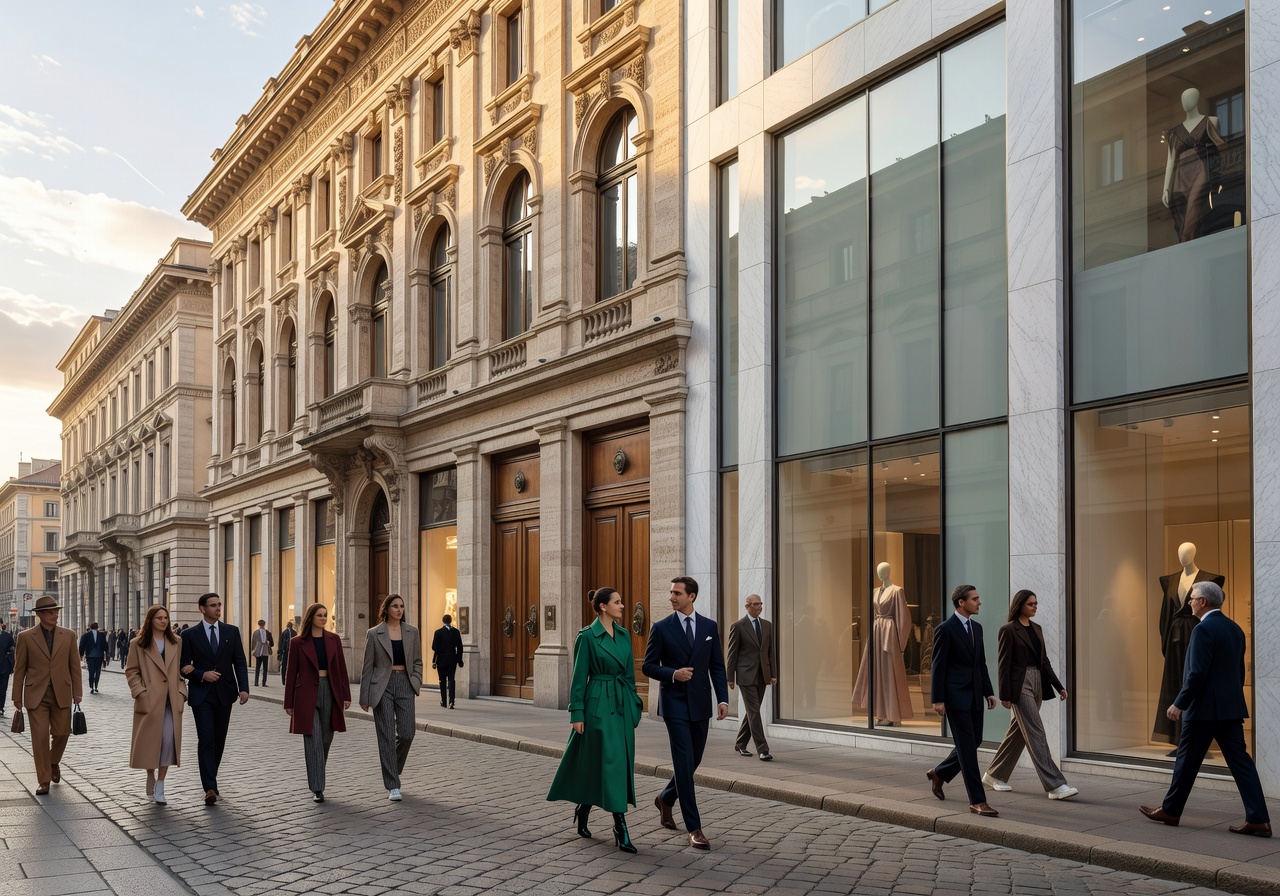 Milan fashion district Italy