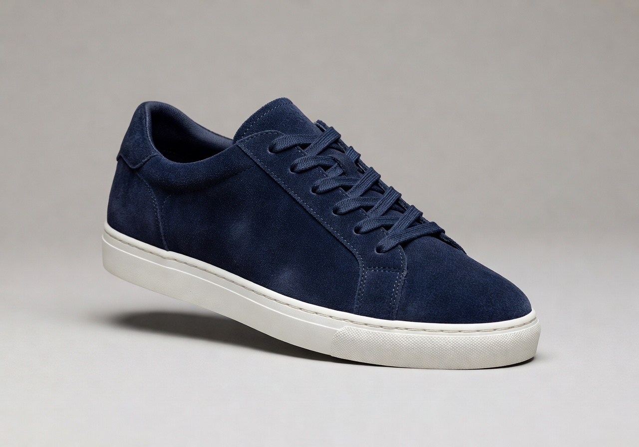 The Liepaja Low navy suede sneaker