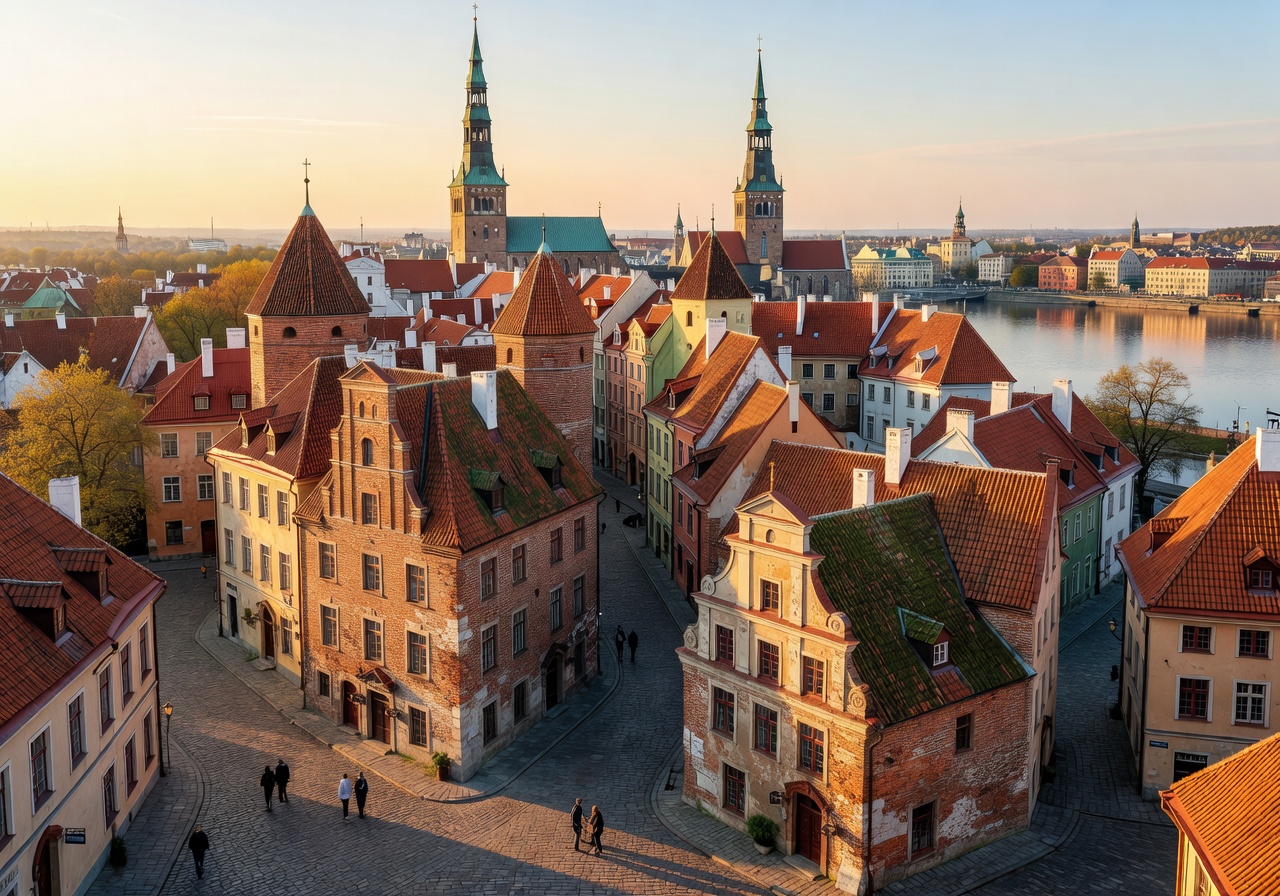 Riga Old Town Latvia cityscape